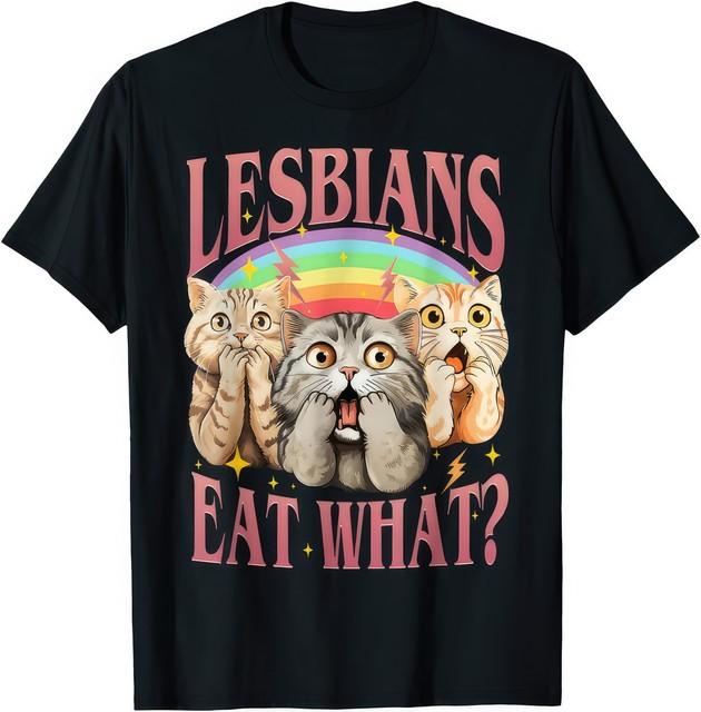 Le Lesbiche Mangiano Cosa!? Maglietta Mese dell'Orgoglio LGBT