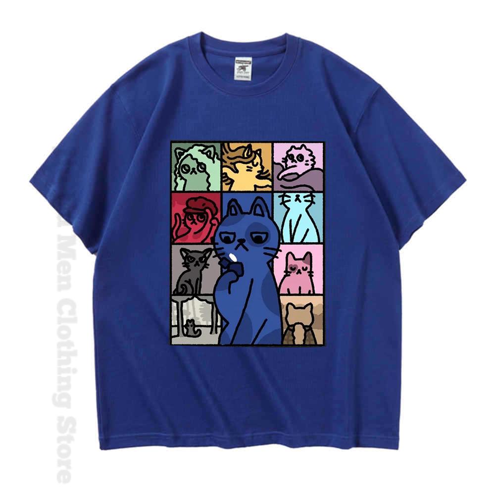 Men Summer Cotton T-Shirt Cartoon Cats Graphic Tops Tees Taylor Swif Clothing Short Sleeve Streetwear Women Harajuku T-Shirt