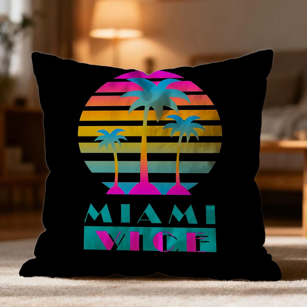 Hot MMiami Viceer Cushion Cover Soft Washable Pillow Case Multi-Scene for Couch Bed Travel Office Use