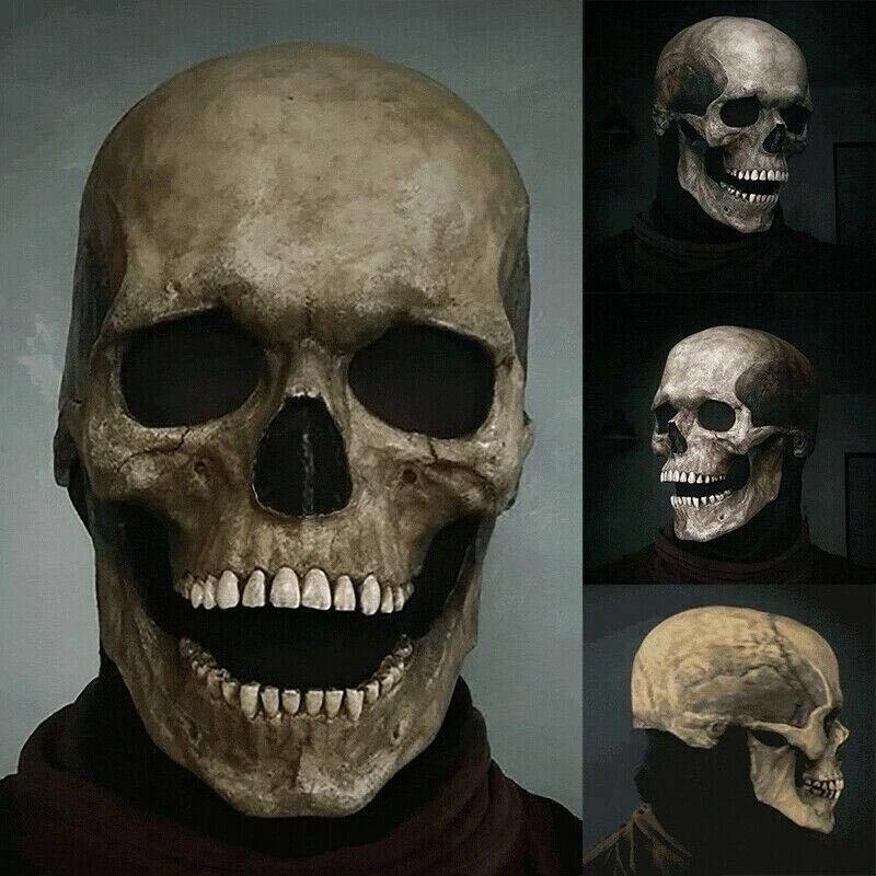 Skull Mask Breathable Latex Headgear Full Head Skull Helmet Non-Toxic Halloween Skull Mask For Outdoor Decorations Halloween