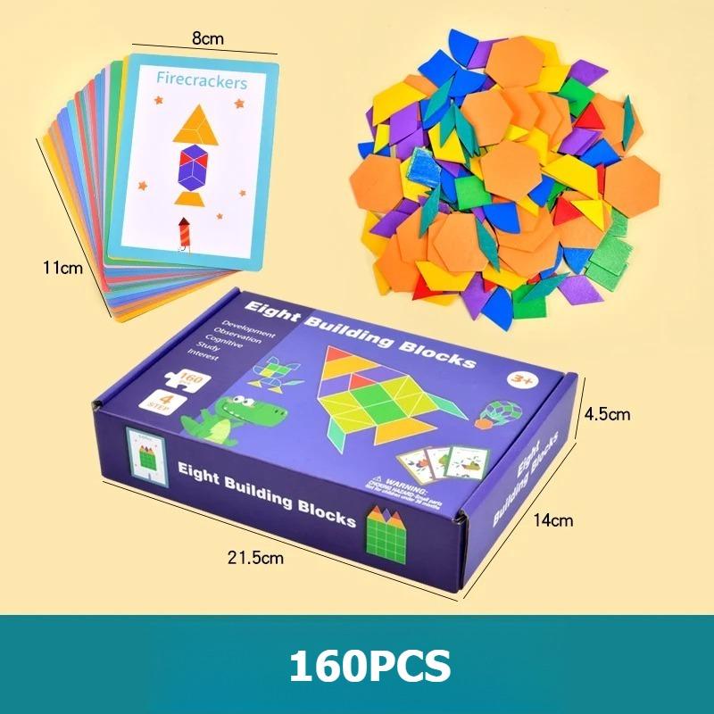 Wooden 3D Geometric Color Shape Jigsaw Puzzles Montessori Learning Brain Teaser Toys Creative Educational for Gifts