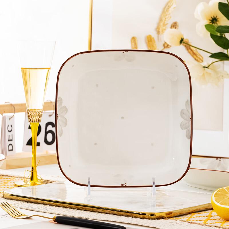 Jingdezhen Ceramic Starry Sky 7-Inch Square Deep Plates (2-Pack)