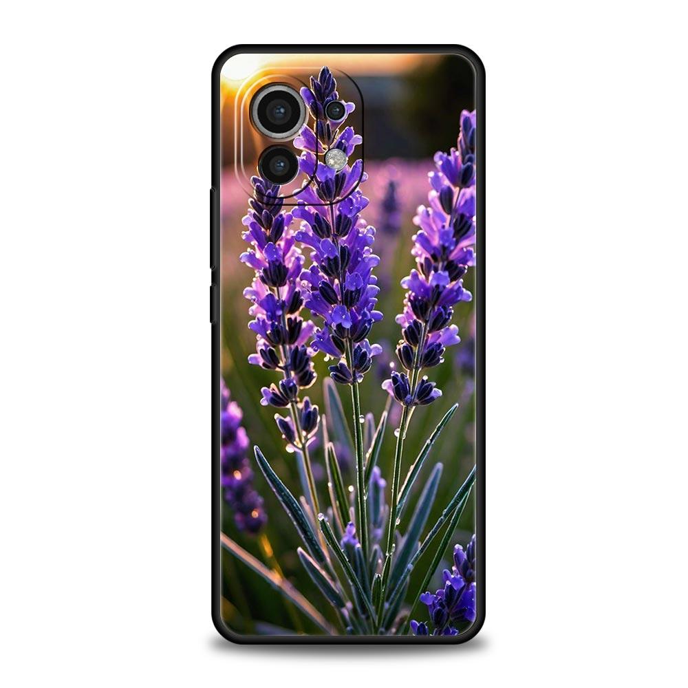 Phone Case For Xiaomi Mi 15 14 14T 13T 12T Pro 12 13 11 Lite 5G 11T X6 X5 Pro Soft TPU Cover Simple lavender Purple flowers