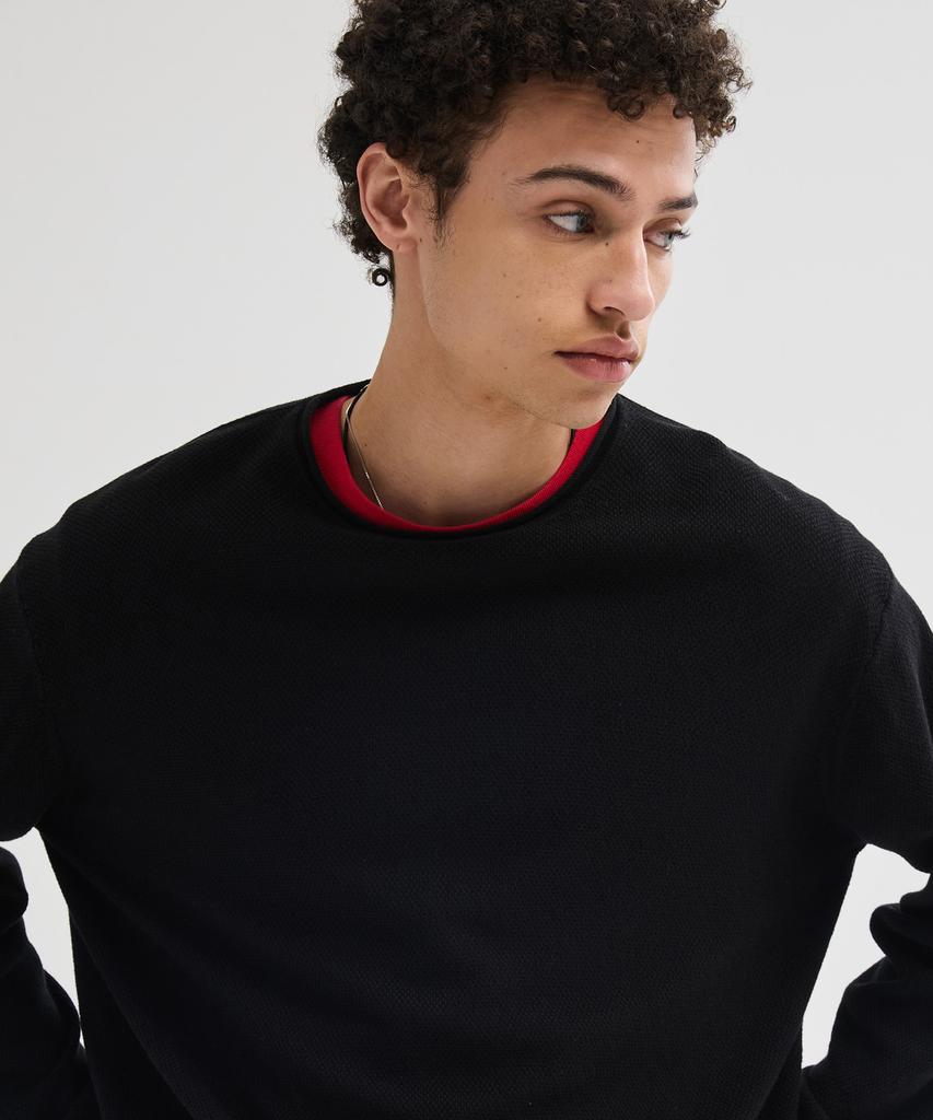 LEIRE Cut-Off Textured Knit [Black]