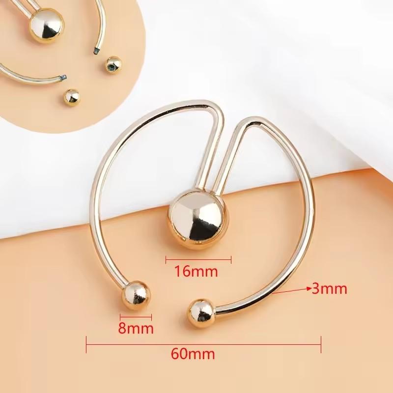Meetee 2/5Pcs Pearl U-shaped Metal Hook Detachable Irregular Spiral Button Dress Shirt Collar Screw Clasp Hardware Accessories