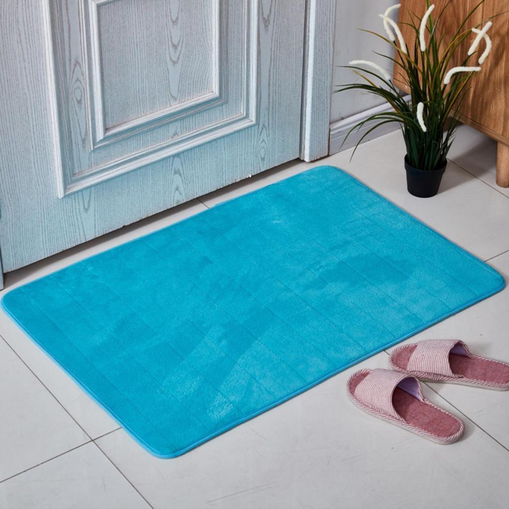 Coral Fleece Stripes Engraving Bathroom Mat Bath Non-slip Carpets In Wash Basin Bathtub Side Floor Rug Shower Room Doormat Memory Foam 3D Pad