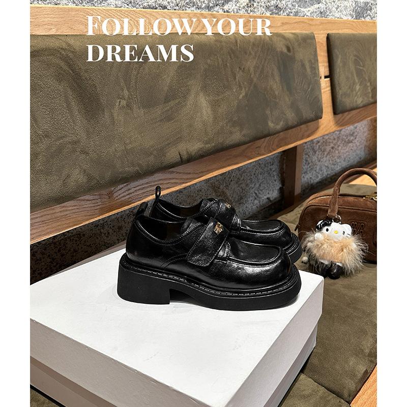 Sheepskin version~ Japanese heightened platform leather British loafers women's 2025 spring new casual small leather shoes single shoes