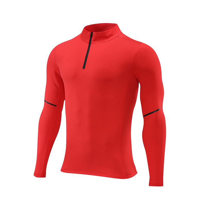 Men's Spring Quick Dry Long Sleeve Half-Zip Fitness Running Shirt