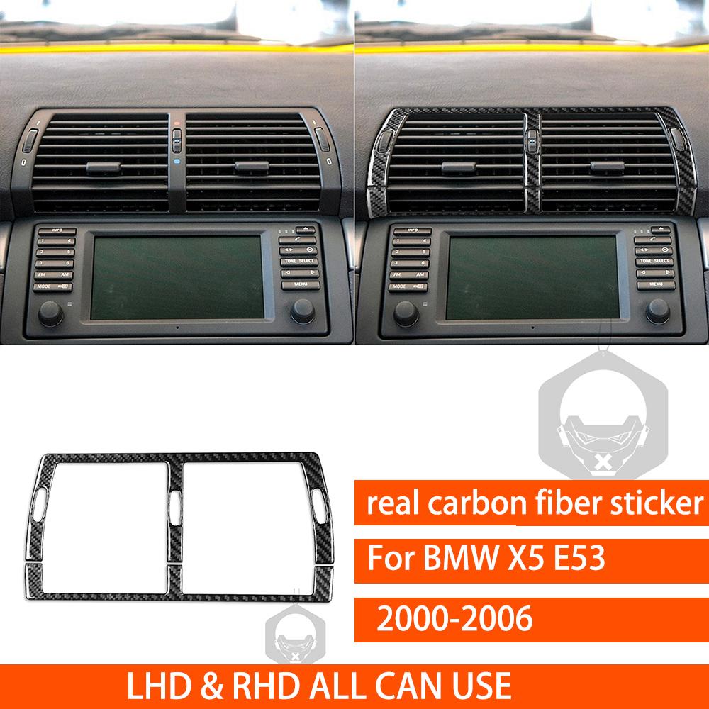 For BMW X5 E53 2000-2006 Center Dashboard Full Set Kit Trim Cover Tuning Real Carbon Fiber Sticker Car Interior Accessories