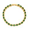 Gold Plated Emerald Green Oval CZ Tennis Bracelet