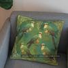 2D Green Birds And Gold Leaves Pattern Pillow Cover Pattern Cushion Cover Suitable For Sofa Bedroom Car Pillow Cover