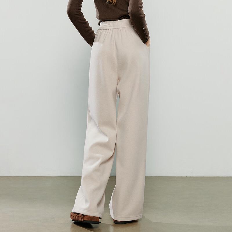 Chuyu Women's Plush Lined Straight Slit Winter Trousers