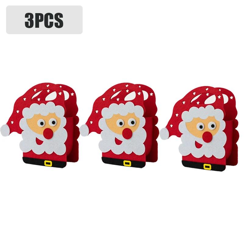 1-20PCS 2025 Christmas Gift Bag Creative Felt Cloth Children Candy Gift Bag Christmas Eve Handheld Portable Apple Bag