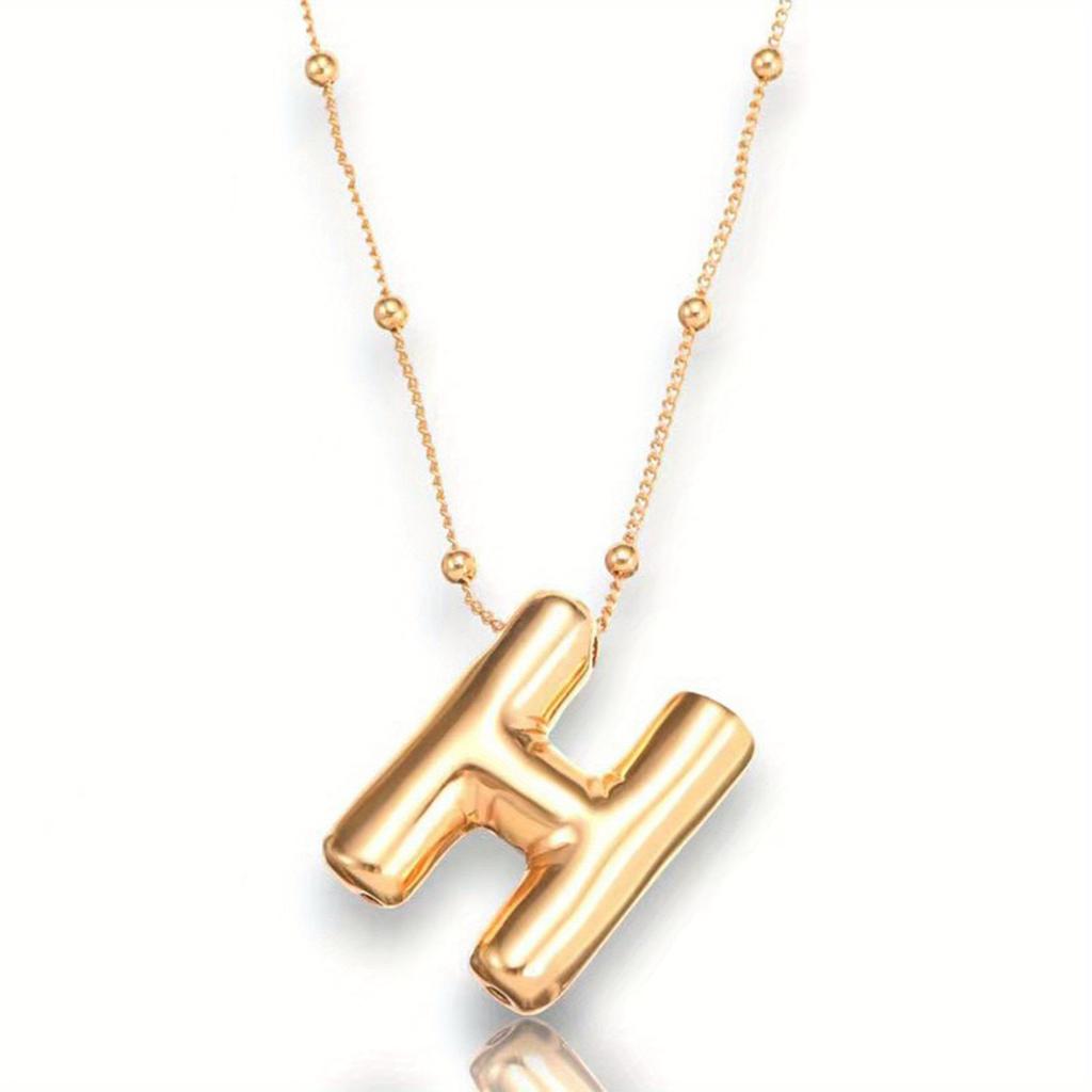Glossy English Letter Copper Pendant Necklace Jewelry 26 Letter Special Gifts For Women