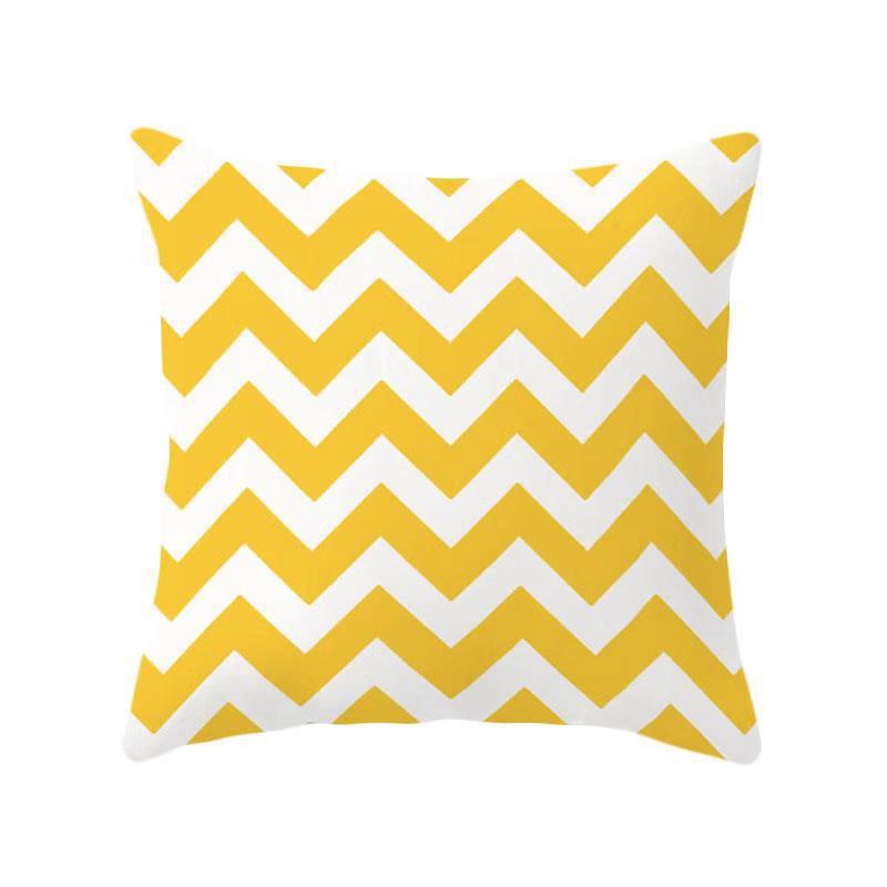 Yellow Geometric Theme Throw Pillow Covers With Digital Printing Of Short Plush Fabric Car-Shaped Sofa Cushion Office Home Decor