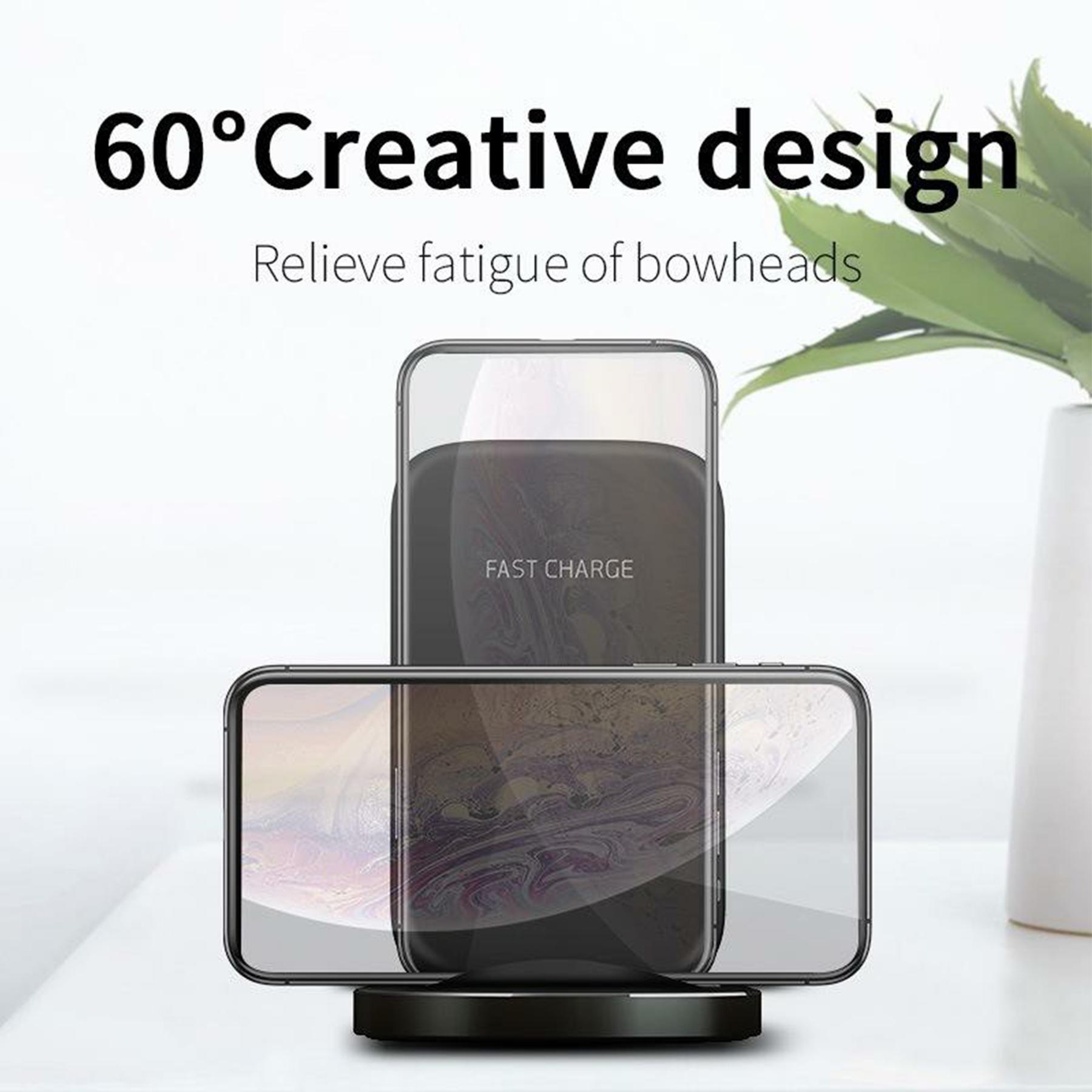 

Wireless Charger 15W Fast Charging Stand Desk Phone Charger Pad White