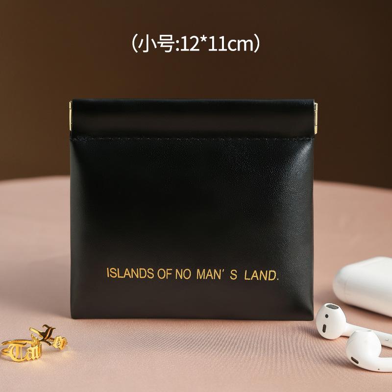 PU Fashion Portable Cosmetic Bag Cover Closure Handle for Travel Storage Protective Case for Sanitary Napkins Lipstick Sundries