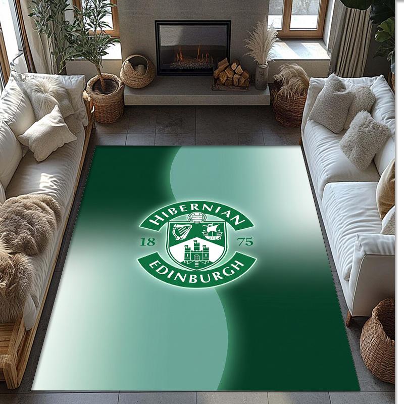 Tappeto Morbido per Pavimento Antiscivolo Hibernian FC Calcio Calcio Modello Tappeto per Interni Tappetino Decorazione Sportiva per Camera da Letto