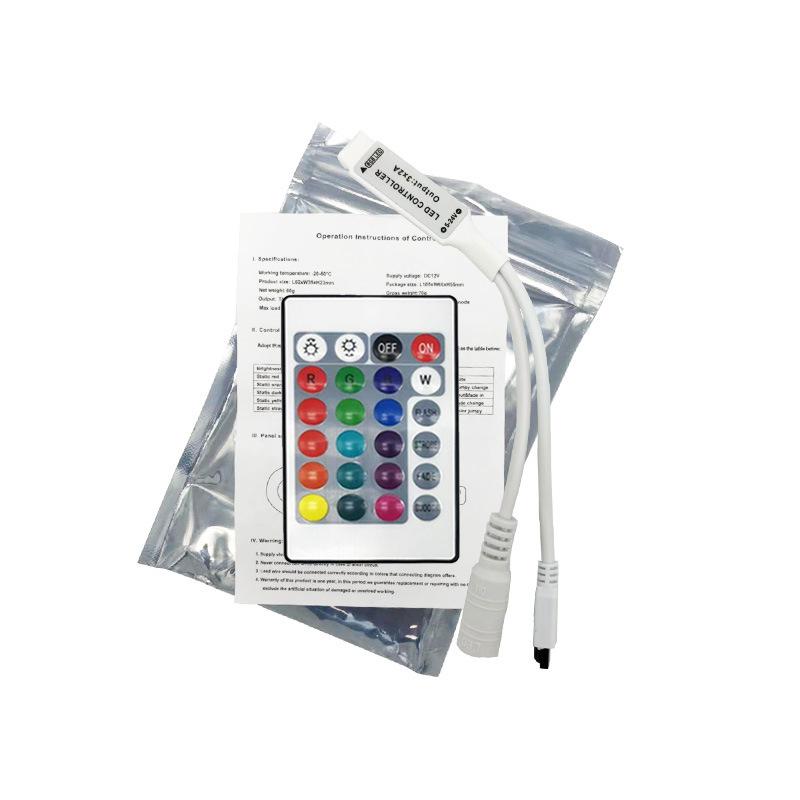 Dual-Line Mini DC 24-Key RGB LED Infrared Controller