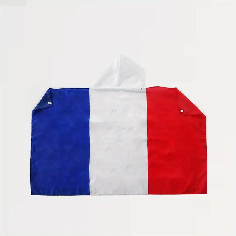1pc, France Body Flag With Cap, 90x150cm 3x5ft French Cape Flag, Fan Banner, Fans Gift, Indoor Outdoor Banner Decorations (as the picture,3x5FT)