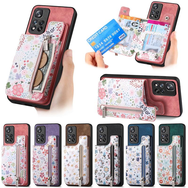 

Чехлы-кошельки на молнии для iPhone 15 Pro Max 14 Samsung S24 Ultra S23 S22 S21 FE A54 Xiaomi 13T Redmi Note 12 Кожаный чехол для телефона с рисунком
