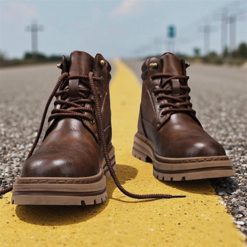 Luxury Men Ankle Boots Retro British High-top Men Boots Fashion High Quality Leather Shoes  New Outdoor Men Motorcycle Boots