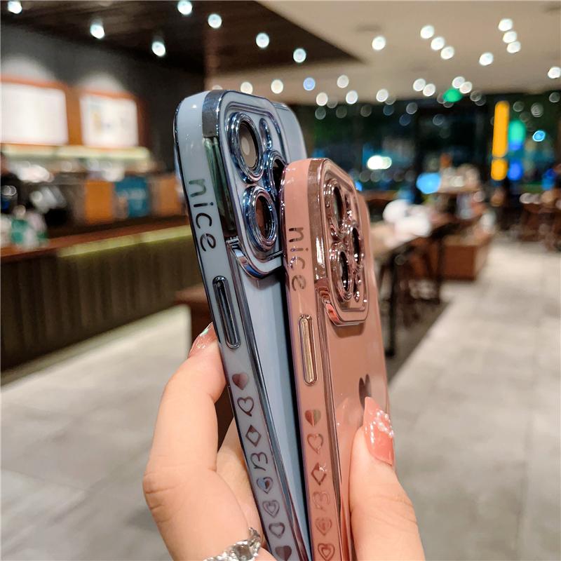 For iPhone 16 Pro Max Luxury Plating Nice Frame Soft Phone Case iPhone 16 15 14 13 12 11 X Xs Xr 7 8 Plus Lens Protective Cover