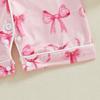 Baby Girl Summer Romper Short Sleeve Lapel Collar Strawberry/Heart Print Jumpsuit Infant Pajamas