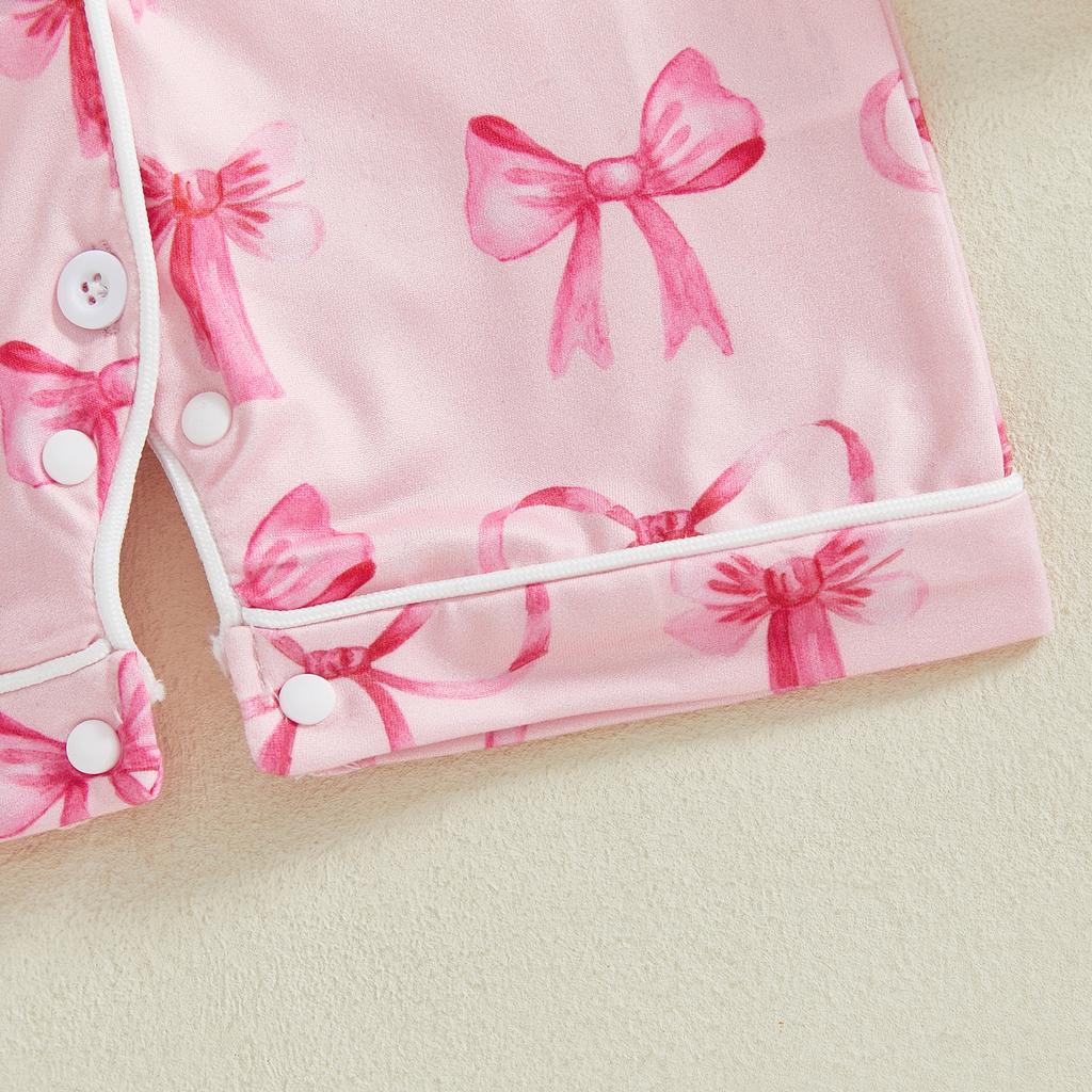 Baby Girl Summer Romper Short Sleeve Lapel Collar Strawberry/Heart Print Jumpsuit Infant Pajamas