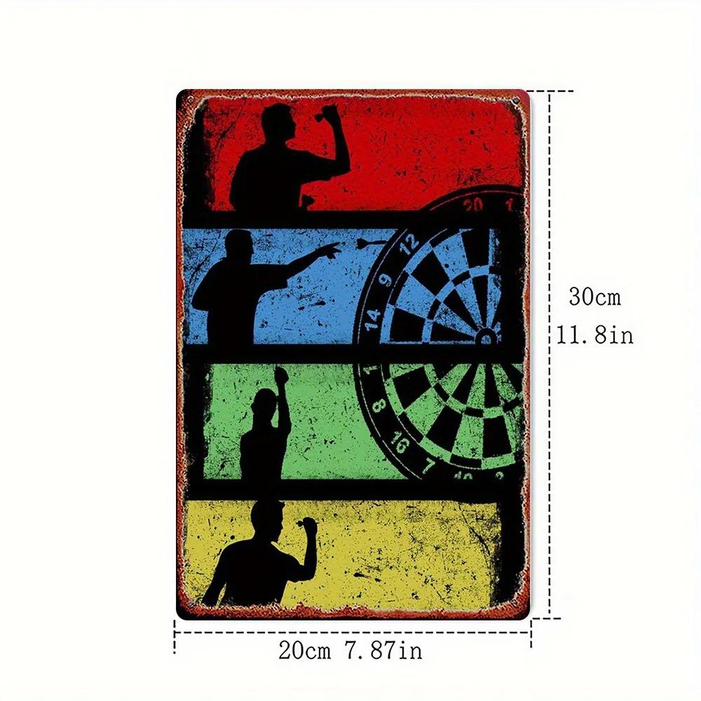 

2D Flat 1pc RetroStyle Dart Sports Iron Wall Art Durable Metal Decor for BarBedroomDining RoomKitchenHome Decoration 20x30cm