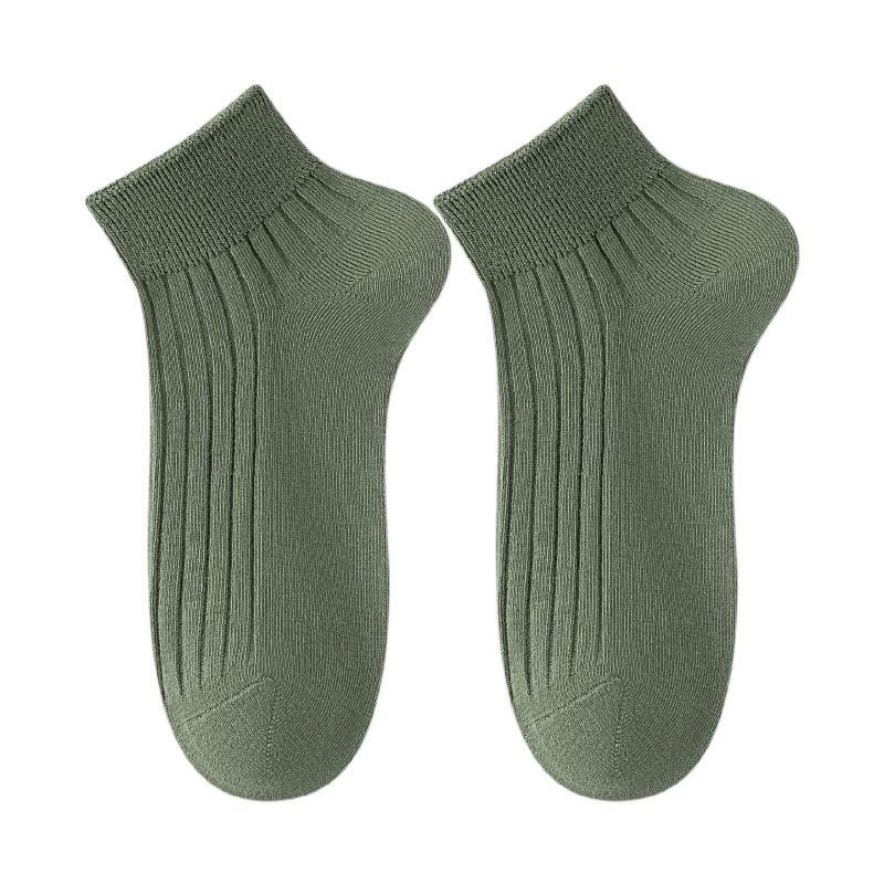 Men's Spring and Summer Thin Deodorizing Sweat Absorbing Pure Color Sports Short Cotton Socks