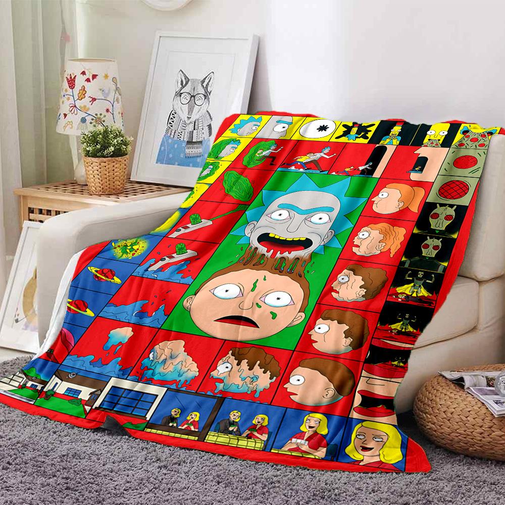 1pc Colorful Chaos Comic Strip Adventure Flannel Blanket for Super Soft Cute Comfort Blanket for Travel Bedding Couch Sofa Blanket Y82574