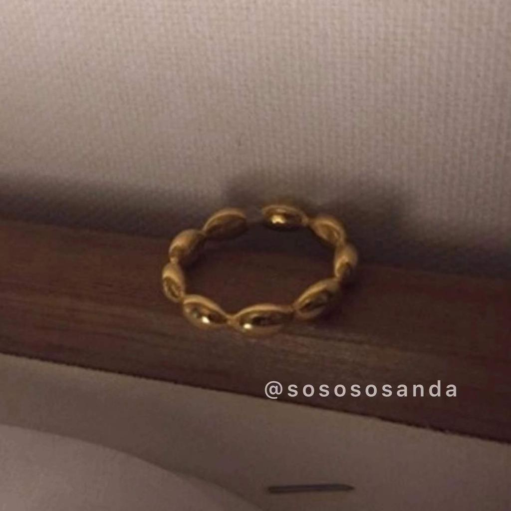 Korean Croissant Open Pig Nose Adjustable Double-Layer Ring for Women