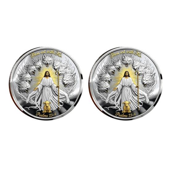 

1/2/3/5 шт. Християнська монета-випробування Ісуса Двостороння Монета-токен Воїн Лицар Молитва Віра Прикраса Для колекціонерів Істориків Сувенірна Монета Релігійний Подарунок 2pcs