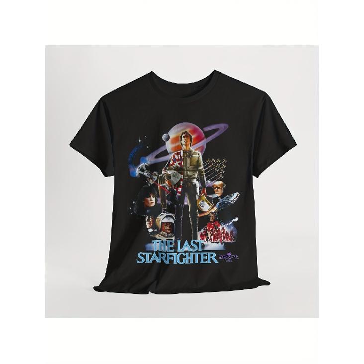 The Last Starfighter 1984 Movie Themed Graphic Tee - Heavyweight T-Shirt Featuring a Starfighter Pilot Design - Retro 80S Sci-Fi Nostalgic Style S чёрный