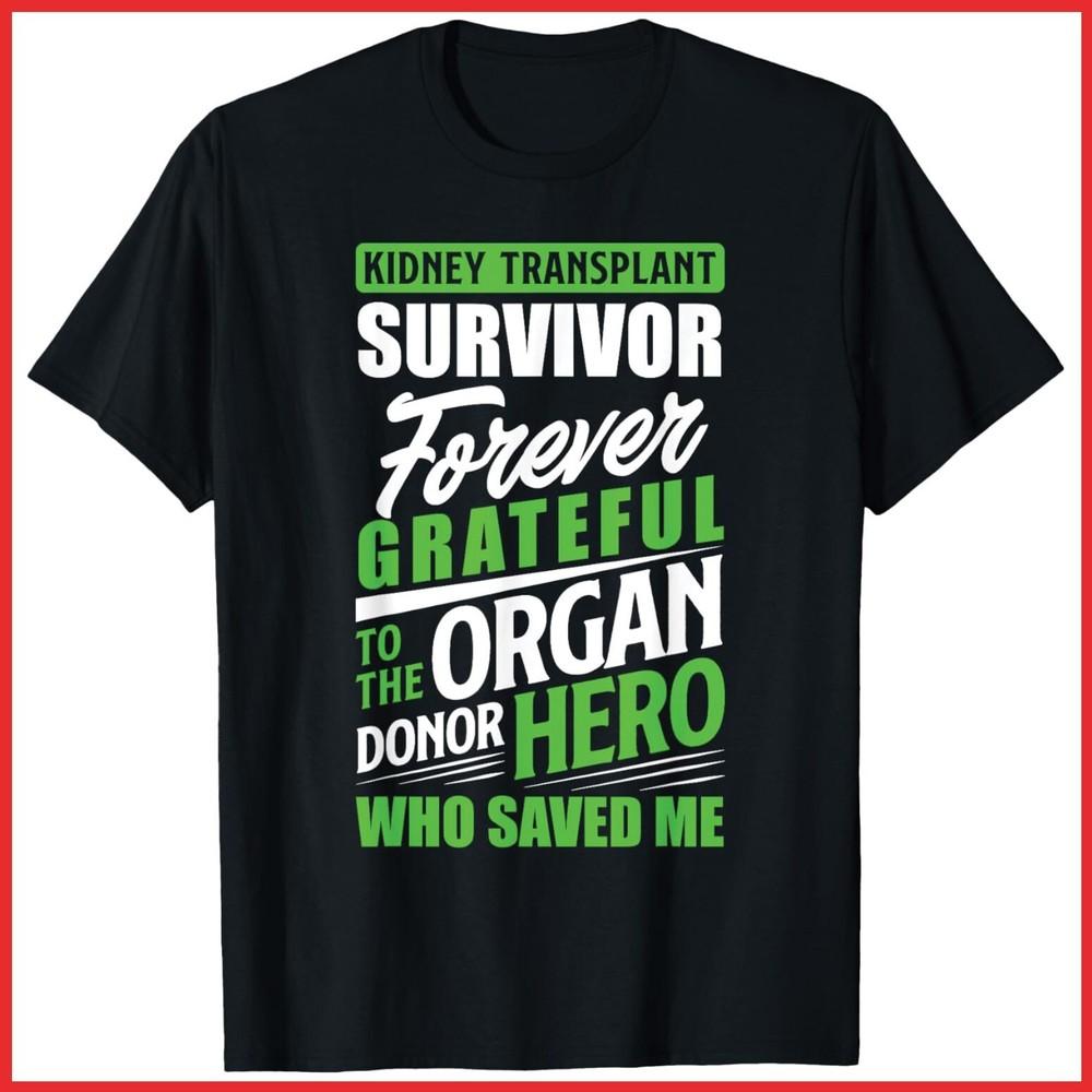 Kidney Transplant Survivor Organ Donor Recipient Black Cotton T-Shirt Unisex T-Shirt L