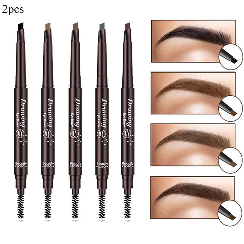 2pcs Waterproof Eyebrow Pencil Women Makeup Tint Natural Long Lasting Paint Tattoo Eyebrow