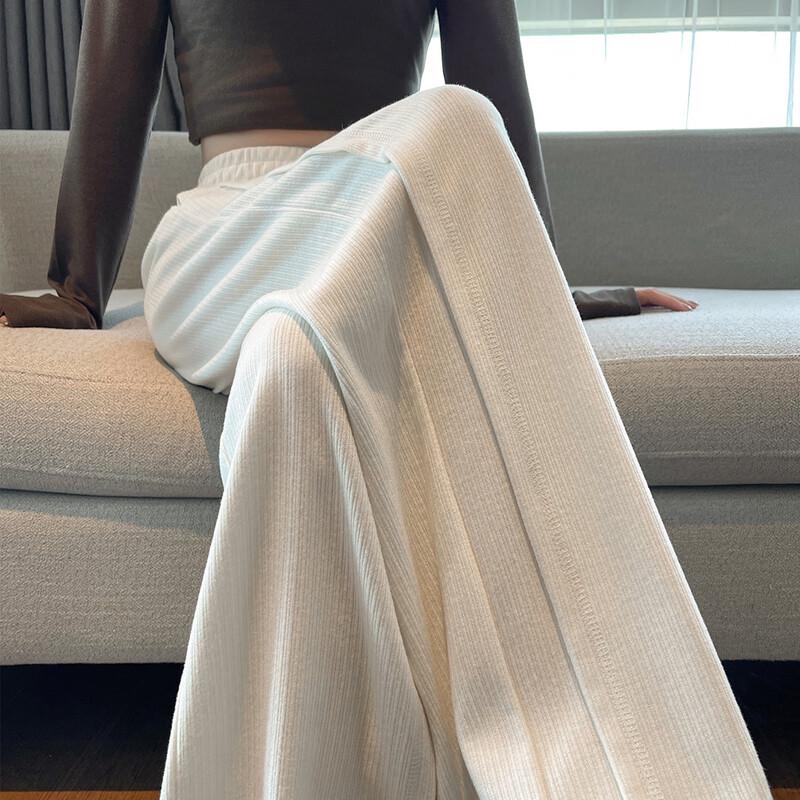 TonLion 2024 Women's High-Waist Knit Wide-Leg Pants