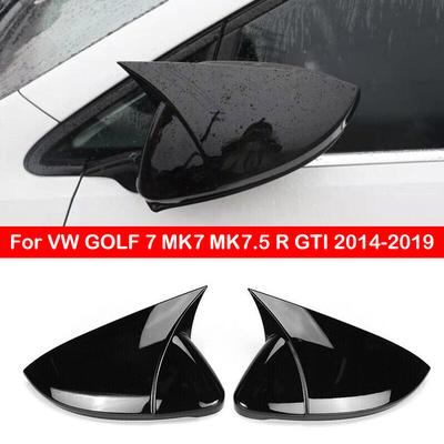 עבור פולקסווגן GOLF 7 MK7 MK7.5 R GTI 2014- מכסה מראה אחורית לרכב כיסוי צופר כובע כנף חיצוני דלת חיצונית מבט אחורי מארז עיטור מדבקה