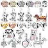 Sprankelende Doe-het-zelf Sieraden Cadeaus Teckel Labrador Hond Bulldog Bedel Hanger Poot Kralen Passend voor Europeanen Zilveren Armband Ketting