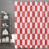 Red and White Blocks Shower Curtain Washable Dirt-Resistant Shower Head Waterproof Polyester Bath Curtain For Home Decor