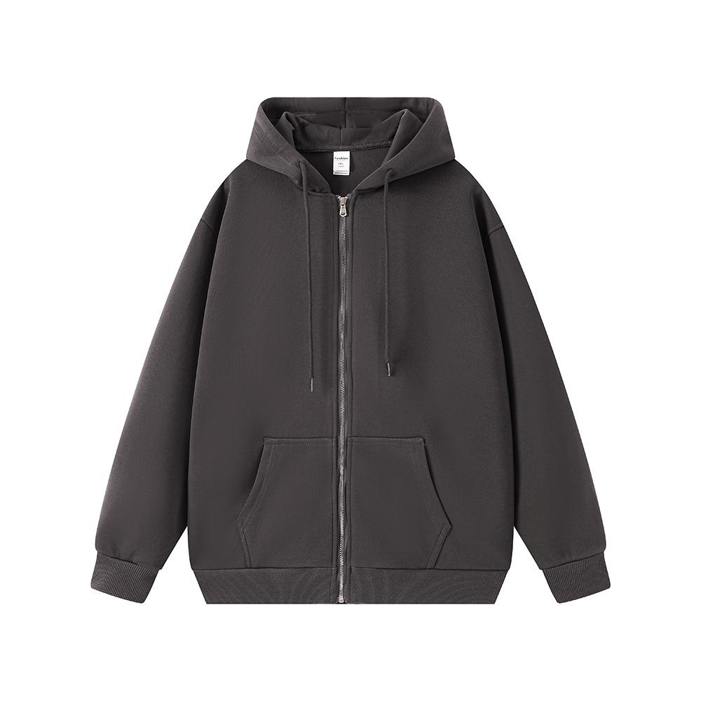 Leichter Cardigan-Hoodie mit doppeltem Reißverschluss für Herren - Vielseitig einfarbig, Trendiger Amerikanischer Stil für Frühling/Herbst, Unisex.