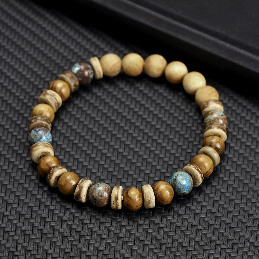 New Handmade Natural Wood Strand Bracelet For Men Positive Energy Yoga Meditation Healing Braslet Leisure Versatile Accessories