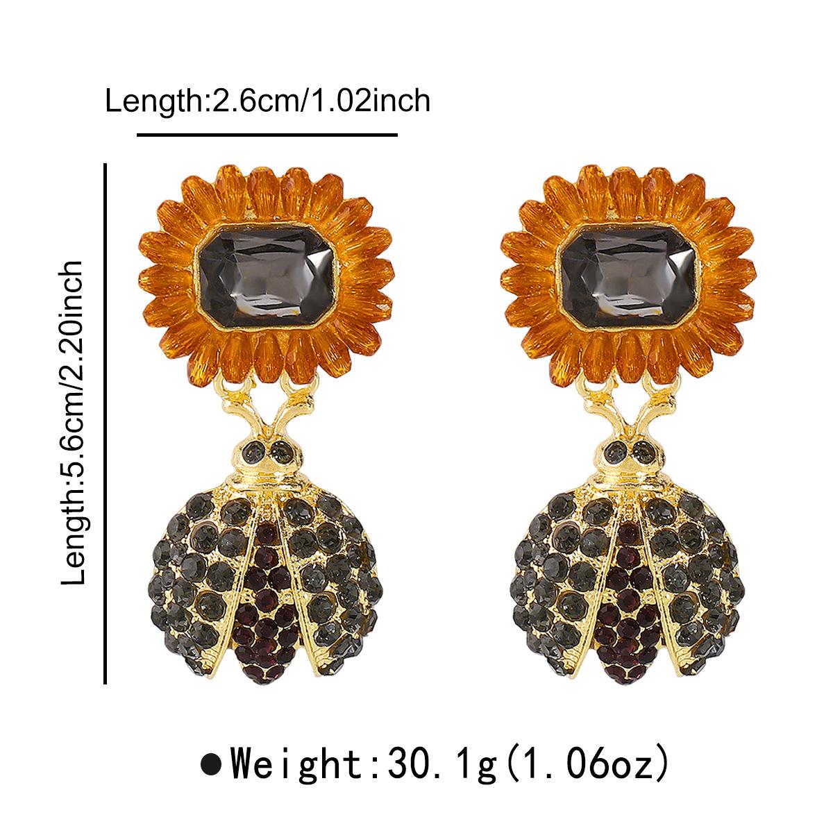 Винтажные Роскошные Преувеличенные Серьги со Стразами Элегантные Серьги-подвески в виде Жуков Этнические Высококачественные Женские Украшения