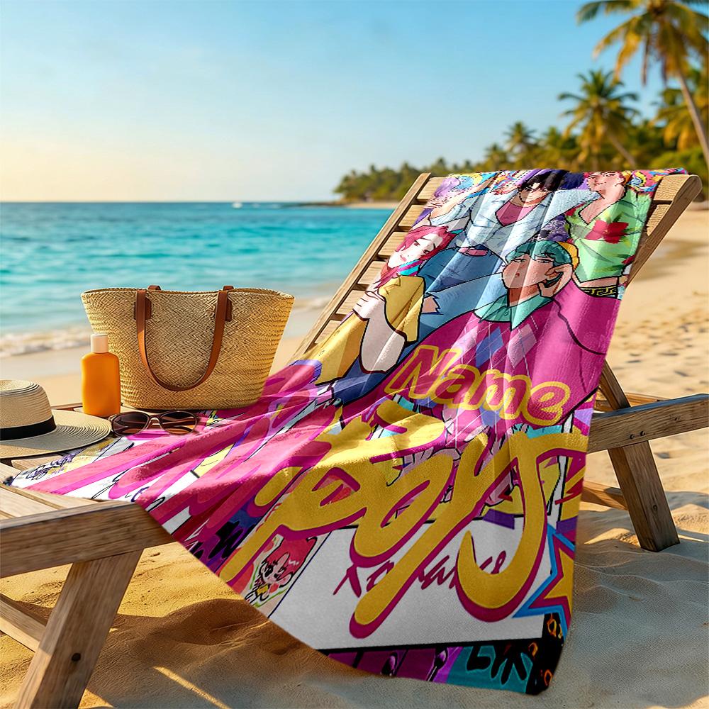 Saja Boys Customized Name Beach Towel Soft Durable Quick-Dry Suitable for Sports Travel Swimming Yoga Bathroom Beach And Pool