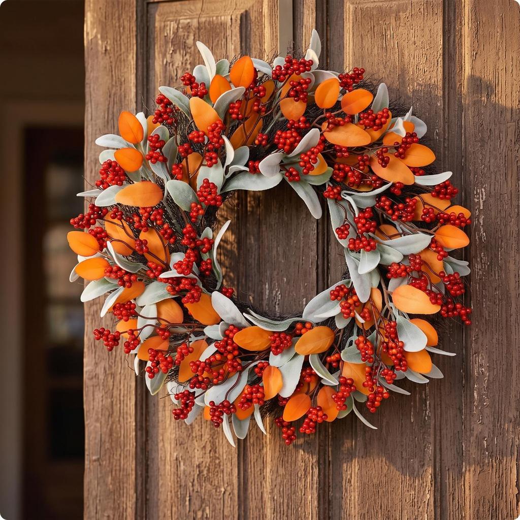 Autumn Wreath Lively Decor Rustic for Entryway