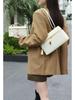 2025 Women's Genuine Leather and Canvas Handbag - Fashionable and Simple Lunch Box Bag