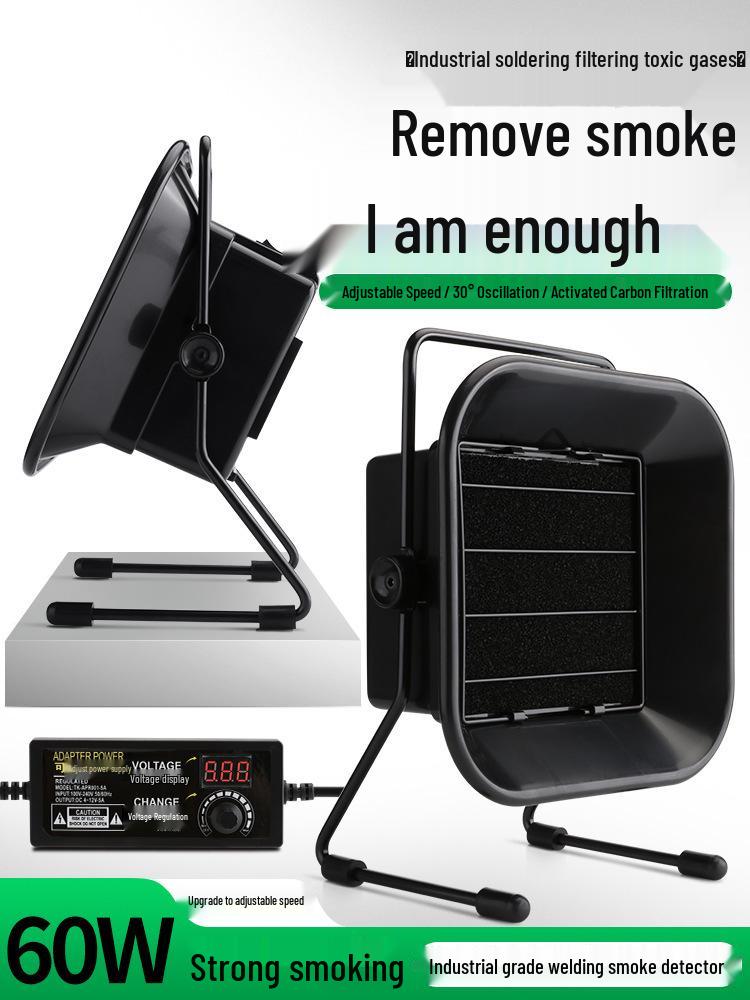 

High-Power Desktop Soldering Fume Extractor and Smoke Purifier with Exhaust Fan Silver, Pipe Clamp