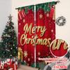 2pcs 2D Flat Printing Merry Christmas Popular Curtains Snowman Christmas 00 Polyester Without Electricity Festive Curtains