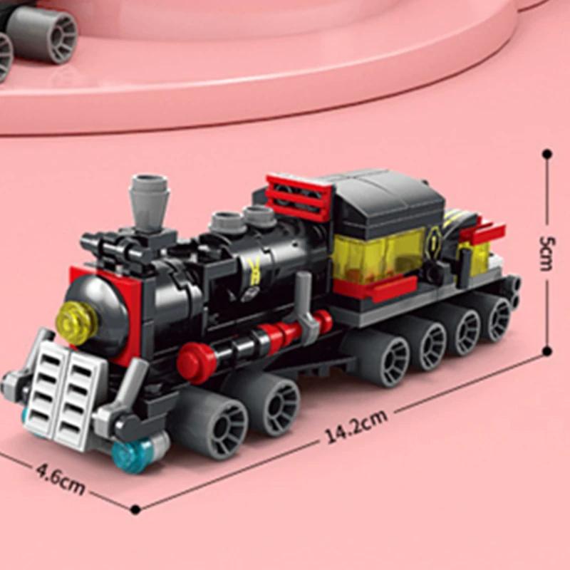 DIY 6 In 1 Train Track Robot Vehicle Truck Building Blocks Kit Girls Bricks Movie Model Kids STEM Educational Birthday Boys Toys